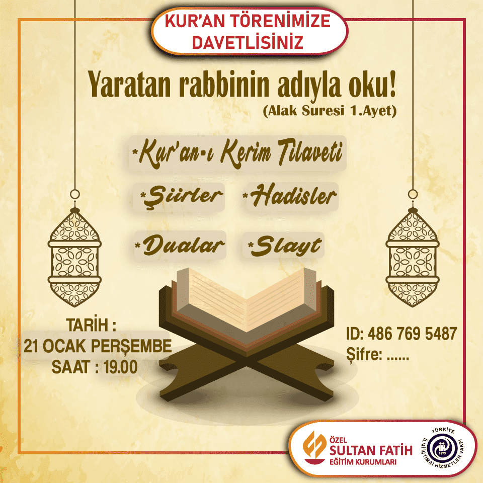 KUR'AN TÖRENİMİZE DAVETLİSİNİZ