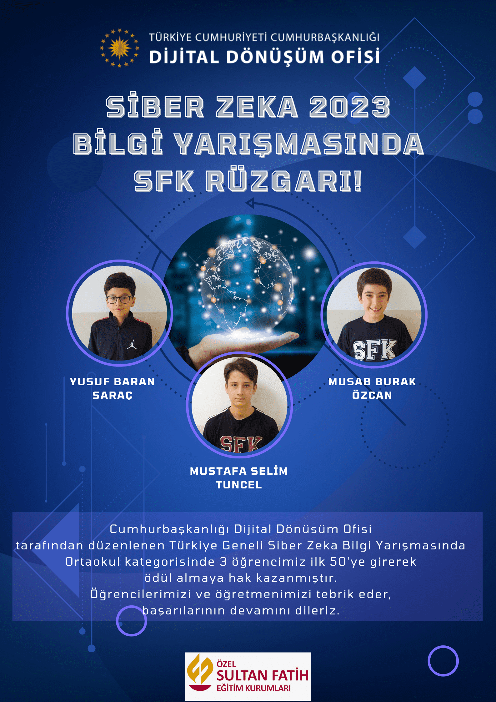 Siber Zeka Yarışmasında SFK Rüzgarı!